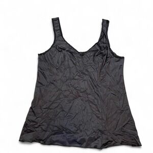 vintage dainty lightweight Black lace trim tank top